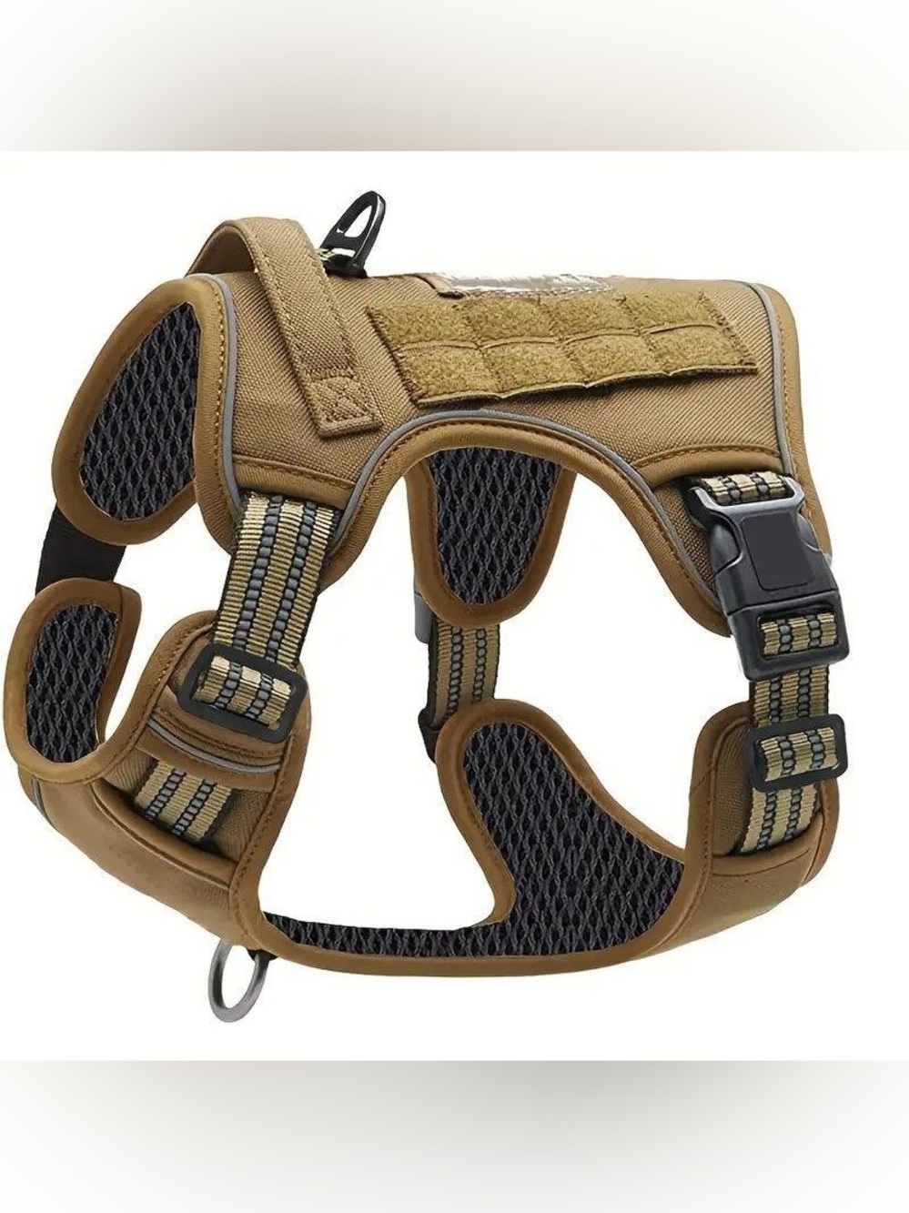 NEW-Tactical Dog Vest Harness breathable mesh lining,Size:L